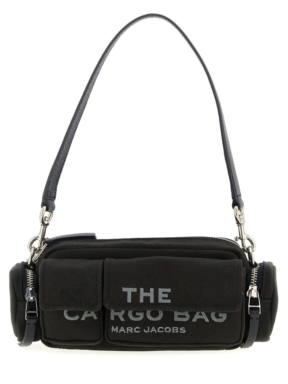 Marc Jacobs Black Cargo Shoulder Bag with Front Flap Pockets